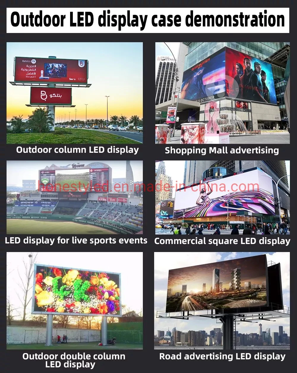 Outdoor Waterproof LED Billboard P4 P5 P6 P8 P10 LED Display Screen LED Video Wall for Advertising