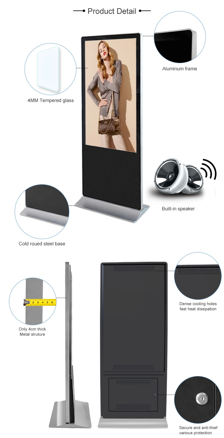 Envision ODM OEM 43 49 55 65 75 86 98 4K Commercial LCD LED Panel Information Price Advertising Ad Player Touch Screen Interactive Kiosk Digital Signage Display