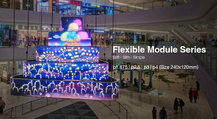 Terminal Buiding Flexible OLED Screen P1.25 P1.5 LED Display Flexible