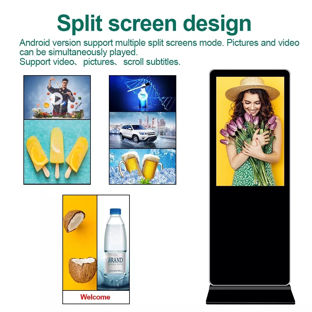 Floor Standing Self Service LCD Ad Screen LCD Digital Signage Quad CCTV LCD Monitor LED Outdoor Advertising Screen